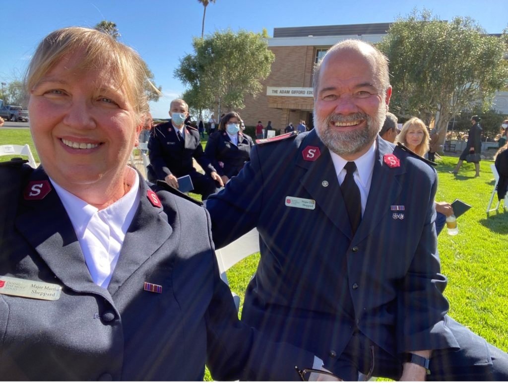 Major Martha Sheppard, Administrator of Program (L), and Major Donald Sheppard (R), Administrator of Business, at the San Bernardino Adult Rehabilitation Center. Their 122-bed facility posted a 39 percentsustained recovery rate this past April.