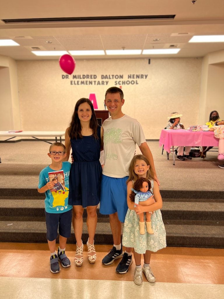 Photo caption: Robert, Cynthia, Ace, and Aviana Love, came from Hesperia. Ace won a book in the raffle. Cynthia found the event online and “my daughter loves her doll, so we had to come, and we had a great time at the American Girl Doll 'Tea Party.'”
