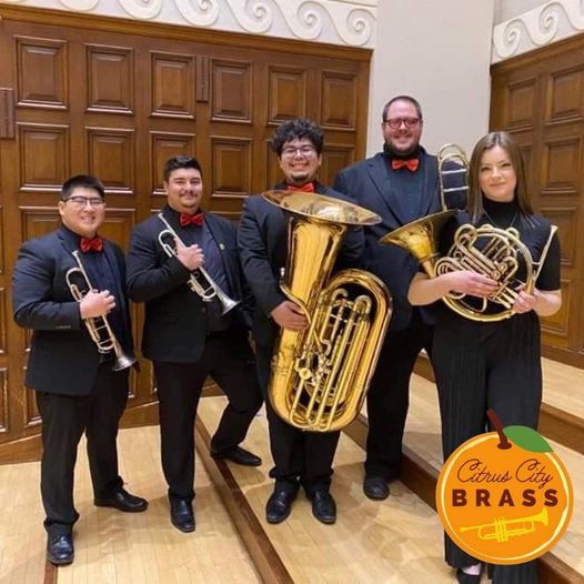 Citrus City Brass, a quintet based out of Redlands, CA. Our resident members include Kenley Nakao, Mark Perez (trumpets), and Tom Francis (trombone).