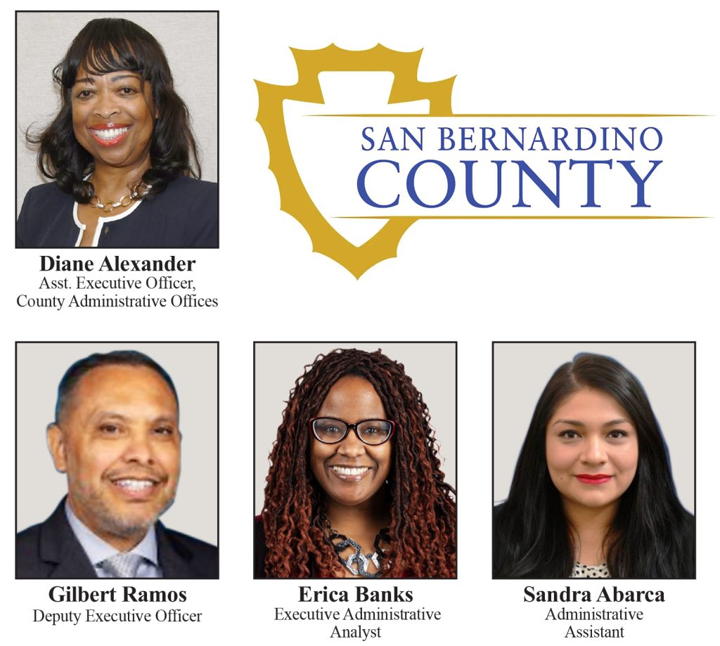 Photo Caption: “The SBC Equity Element Group is charged with determining where there may be racial disparities among our residents in the county, recommending campaigns and programs to address those issues, and identifying initiatives that are already underway within County government or in the community that can be highlighted and supported,” said San Bernardino County Administrative Assistant Executive Officer Diana Alexander.