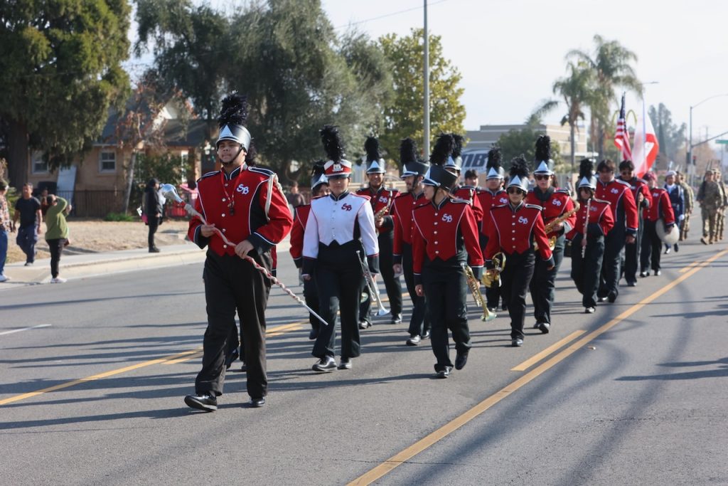 The San Bernardino High School Cardinals Marching Band